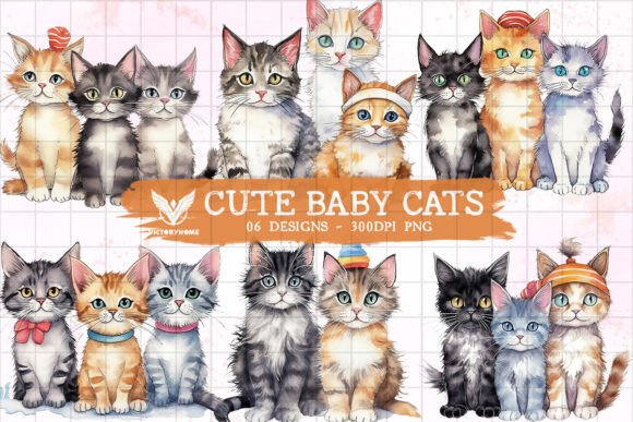 Download Cute Baby Cats Sublimation Clipart - Sublimation clipart Collection