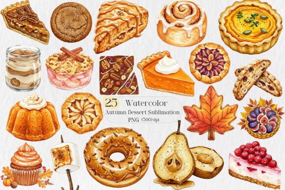 Download Autumn Dessert Sublimation Clipart - Sublimation clipart Collection