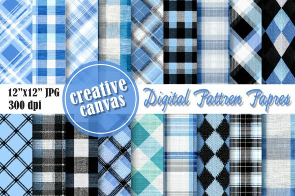 Download Blue Abstract Waves Digital Paper Bundle - Digital Collection