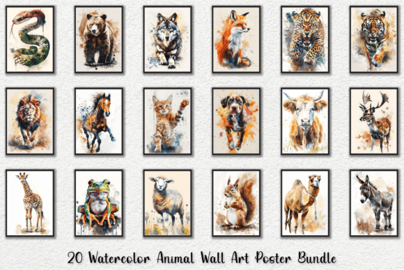 Download Watercolor Animal Wall Art Poster Bundle - Premium Resources