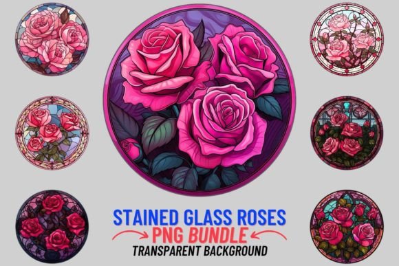 Download Stained Glass Roses Sublimation Clipart - Sublimation clipart Collection