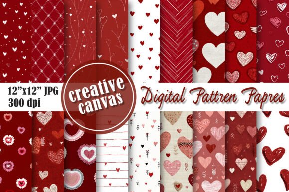 Download Lucky Clover &amp; Heart Digital Paper - Digital Collection