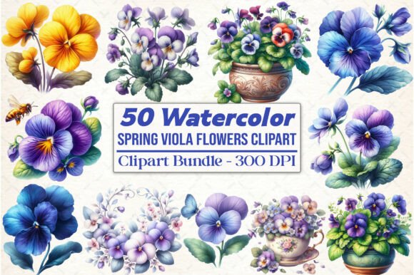 Download Spring Viola Flowers Sublimation Clipart - Sublimation clipart Collection