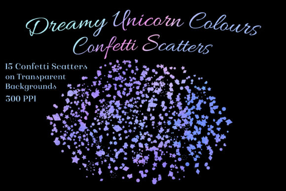 Download Dreamy Unicorn Colours Confetti Scatters - Colours Collection