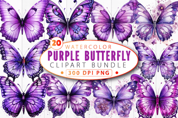 Download Purple Butterfly Sublimation Clipart Bun - Sublimation clipart Collection