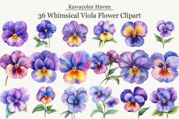 Download Whimsical Viola Flower Clipart - Viola flower Collection
