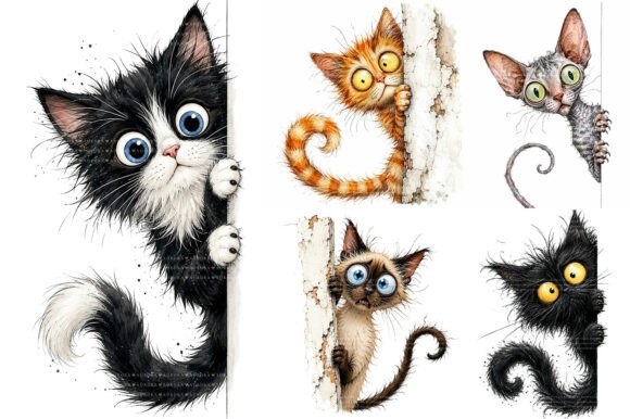 Download Peeking Cat Sublimation Clipart Bundle - Sublimation clipart Collection