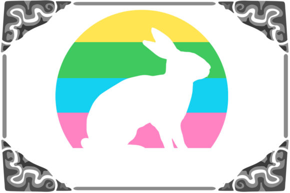 Download Rabbit Silhouette with Easter Colours - Colours Collection