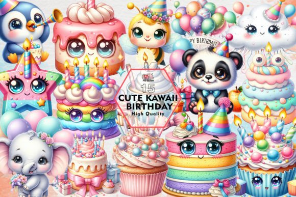 Download Cute Kawaii Birthday Sublimation Clipart - Sublimation clipart Collection
