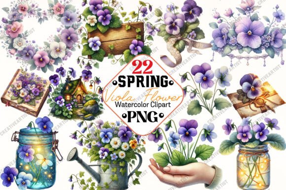 Download Spring Viola Flower Sublimation Clipart - Sublimation clipart Collection