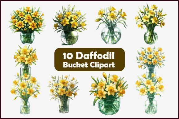 Download Digital Painting Daffodil Flowers - Digital Collection