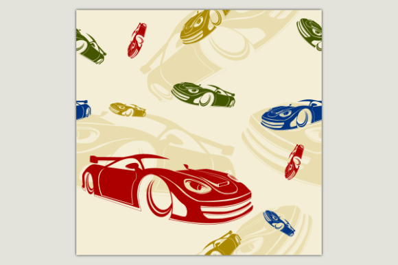Download Flat Various Colours Sporty Cars Pattern - Colours Collection