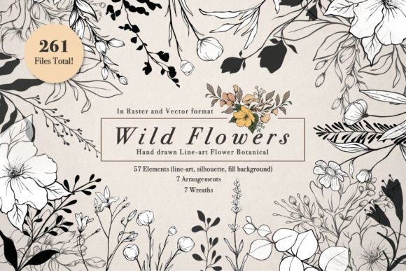 Download WILD FLOWERS Illustration Botanical - Flowers illustration Collection