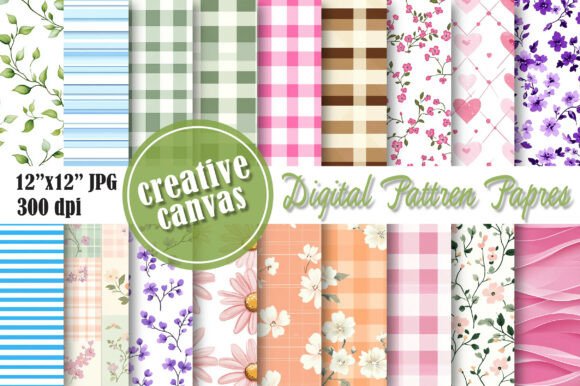 Download Pastel &amp; Cute Heart Digital Paper Bundle - Digital Collection