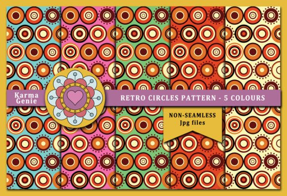 Download Retro Circles Pattern - 5 Colours - Colours Collection