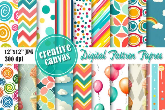 Download Cute Retro Digital Paper Bundle - Digital Collection
